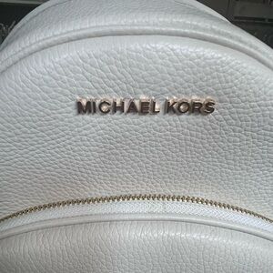 NWT White Michael Kors Abbey Pebble Leather Backpack